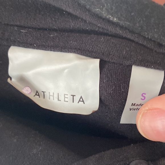 Athleta hooded, black pull over, Plush Tech 3.0 Pullover Hoodie Size Small - Picture 7 of 8